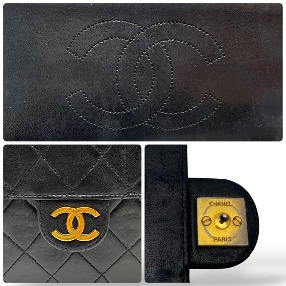 CHANEL 24K Timeless Classic Vintage Small Single Flap Bag Chain Purse Black - Picture 5 of 16